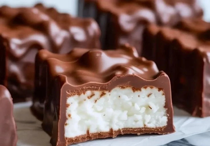 Bounty Bars - chocolate-covered coconut candy bar