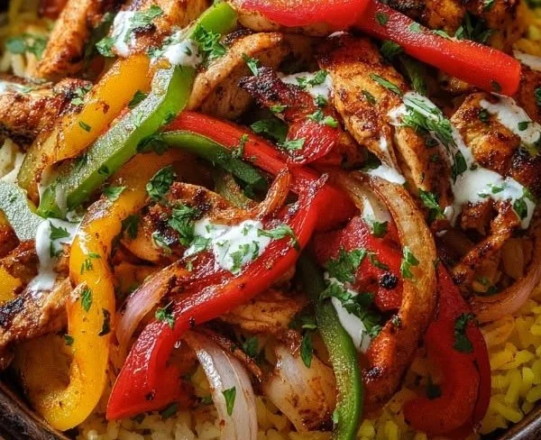 Delicious Chicken Fajita Rice Bowls with vibrant vegetables and tender chicken