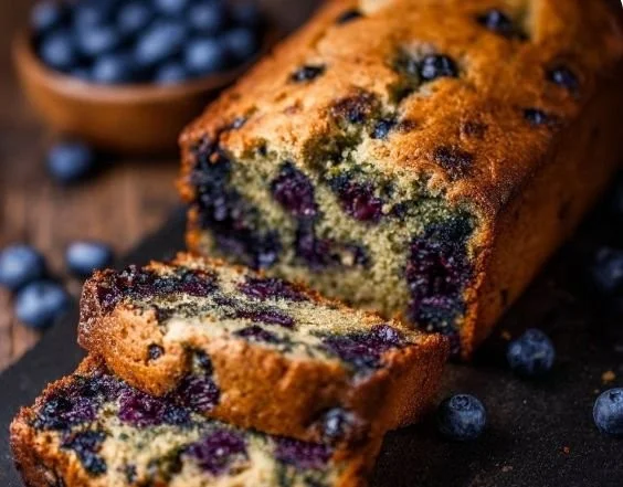 Deliciously baked classic blueberry zucchini bread with fresh blueberries and zucchini