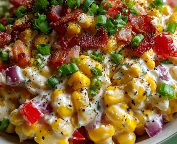 Crack Corn Salad served in a bowl with vibrant vegetables and dressing