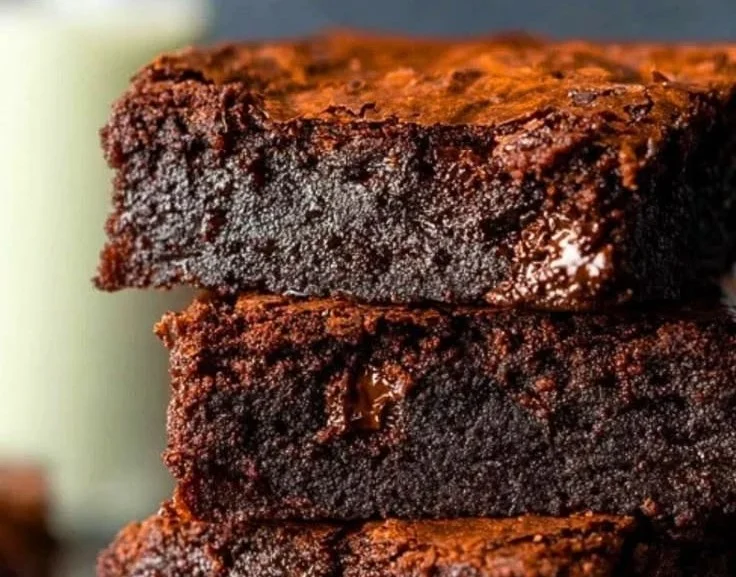 Decadent homemade brownies, rich chocolate dessert bars fresh from the oven.