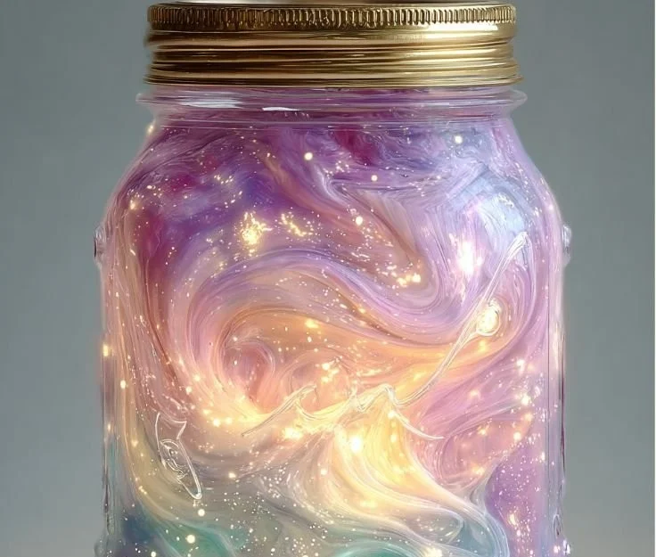 DIY cotton candy glow jars for magical home decor inspiration