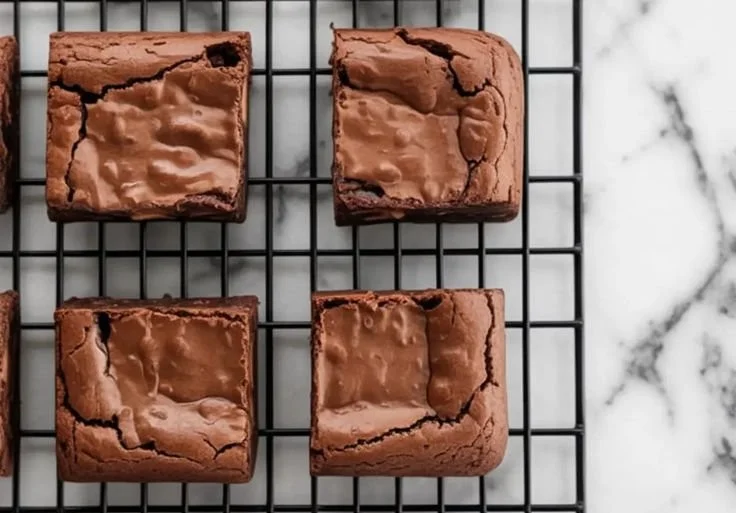 Delicious healthy black bean brownies with chocolate drizzle and walnuts