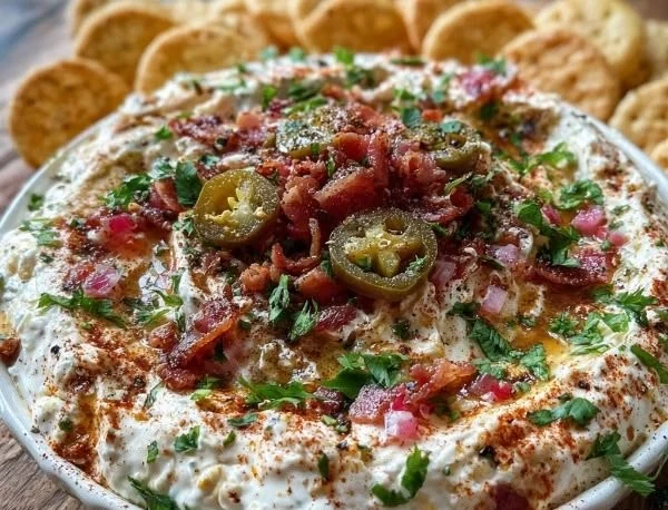 Delicious Hissy Fit Dip served with tortilla chips and fresh vegetables