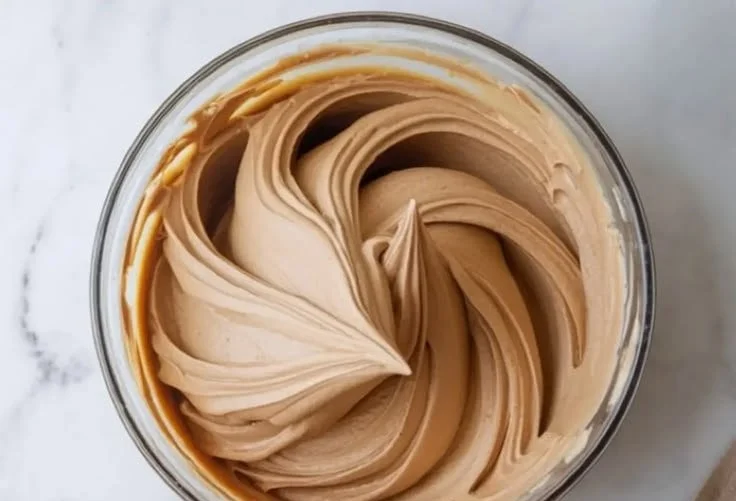Kahlua Buttercream cake filling showcasing creamy texture and rich coffee flavor.