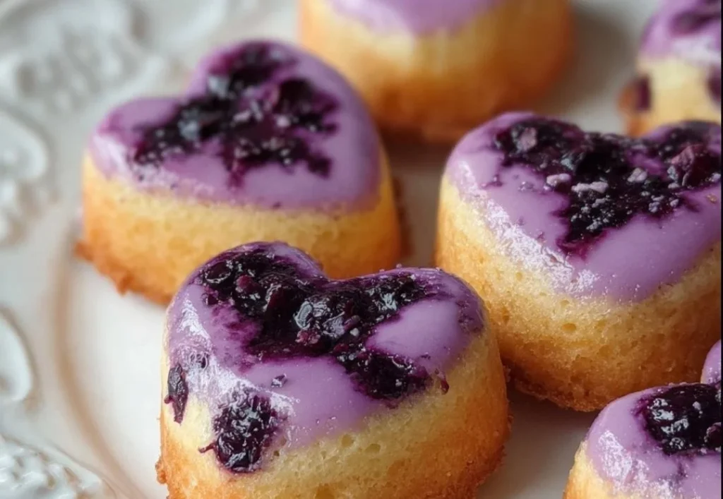 Lavender Blueberry Tea Cakes beautifully arranged on a plate