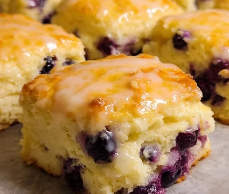 Lemon Blueberry Butter Swim Biscuits fresh out of the oven
