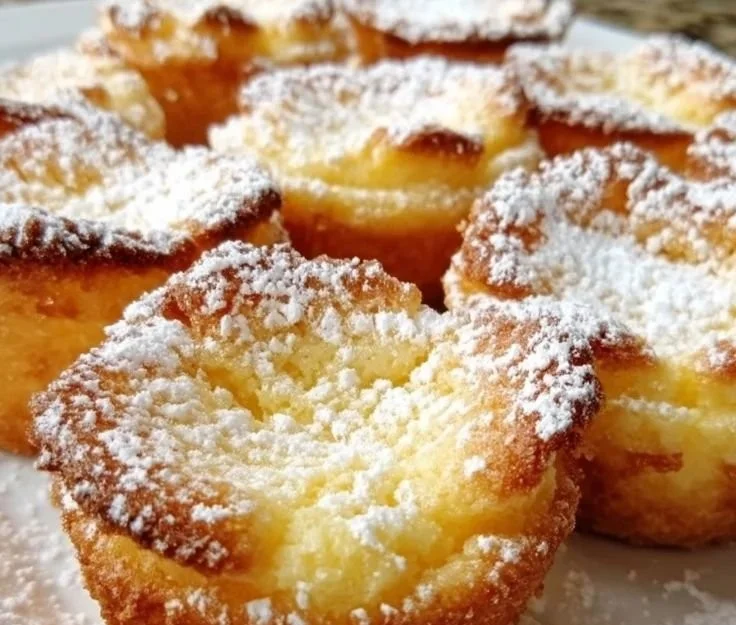 Mini lemon impossible pies for babies, a healthy and sweet dessert option.