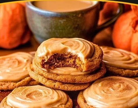 Delicious Pumpkin Spice Latte Cookies fresh out of the oven.