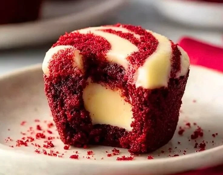 Delicious homemade Red Velvet Brownie Bites on a plate