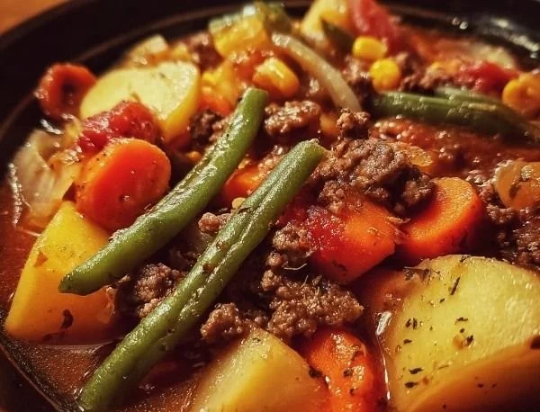 Flavorful Shipwreck Stew filled with vegetables and savory ingredients
