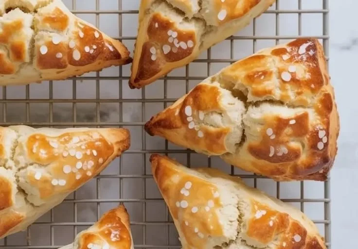 Delicious sour cream scones on a plate, perfect for breakfast or tea.
