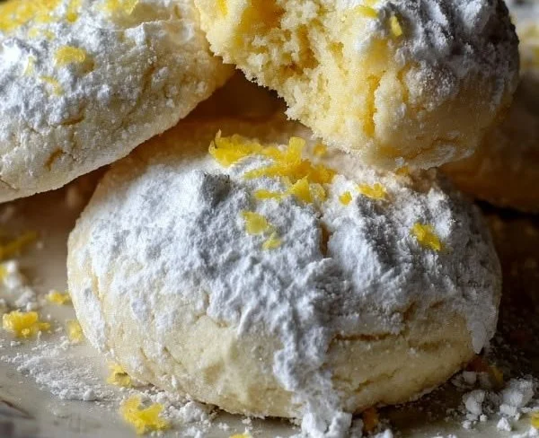 Zesty Lemon Meltaway Cookies on a plate, showcasing their bright color and texture.