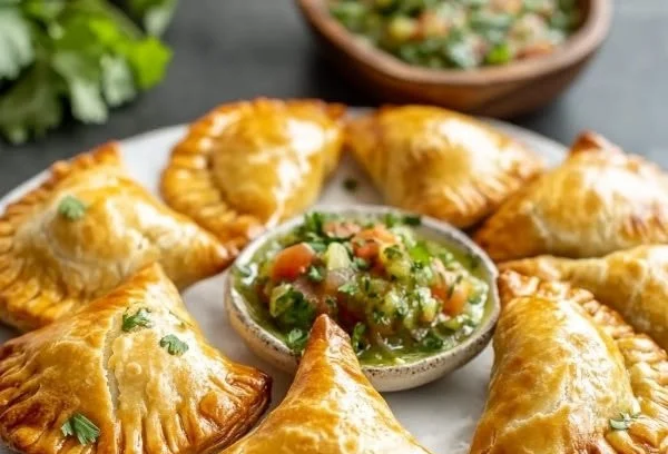Delicious Bolivian-style baked empanadas with juicy fillings