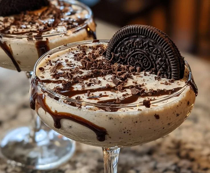Delicious Cookies and Cream Martini served in a stylish glass