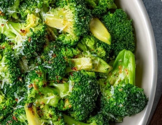 Plate of Copycat Longhorn Steakhouse Broccoli Recipe featuring vibrant green florets