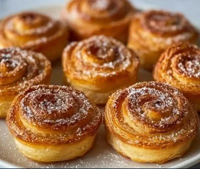 Delicious cruffin filled with custard and chocolate, freshly baked pastry