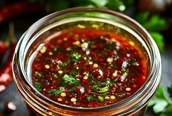 Bottle of Dragon Sauce featuring vibrant label and spicy ingredients.