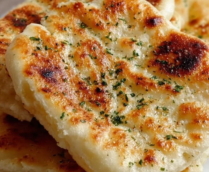 Homemade Turkish bread made without an oven, golden and fluffy.