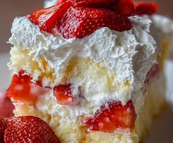 Heaven on Earth Cake with cream, fruits, and cake layers