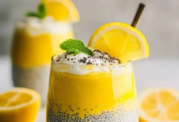 Delicious Lemon Curd Chia Pudding with a zesty lemon flavor