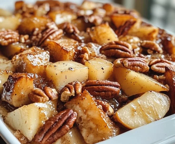 Delicious Pear and Pecan Breakfast Bake fresh out of the oven
