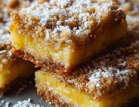 Delicious Pineapple Bliss Bars with a Tropical Twist served on a plate