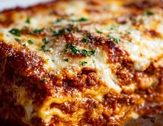 Quick 5-Ingredient Lasagna on a plate garnished with fresh herbs
