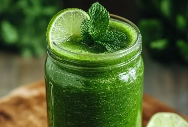 Refreshing Spiraluna Smoothie with tropical flavors in a glass.