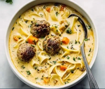 Delicious Swedish Meatball Soup in a cozy bowl, perfect for cold nights