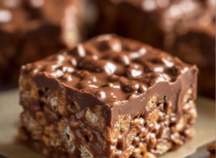 Delicious homemade chocolate crunch bars ready to enjoy