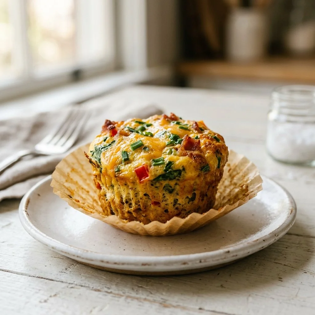 Delicious homemade Egg Muffins with vegetables and cheese