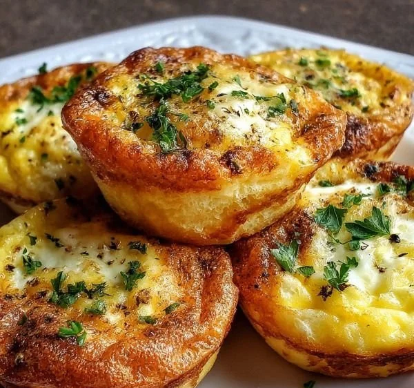 Fluffy egg bites made with cottage cheese, perfect for breakfast or snacks.