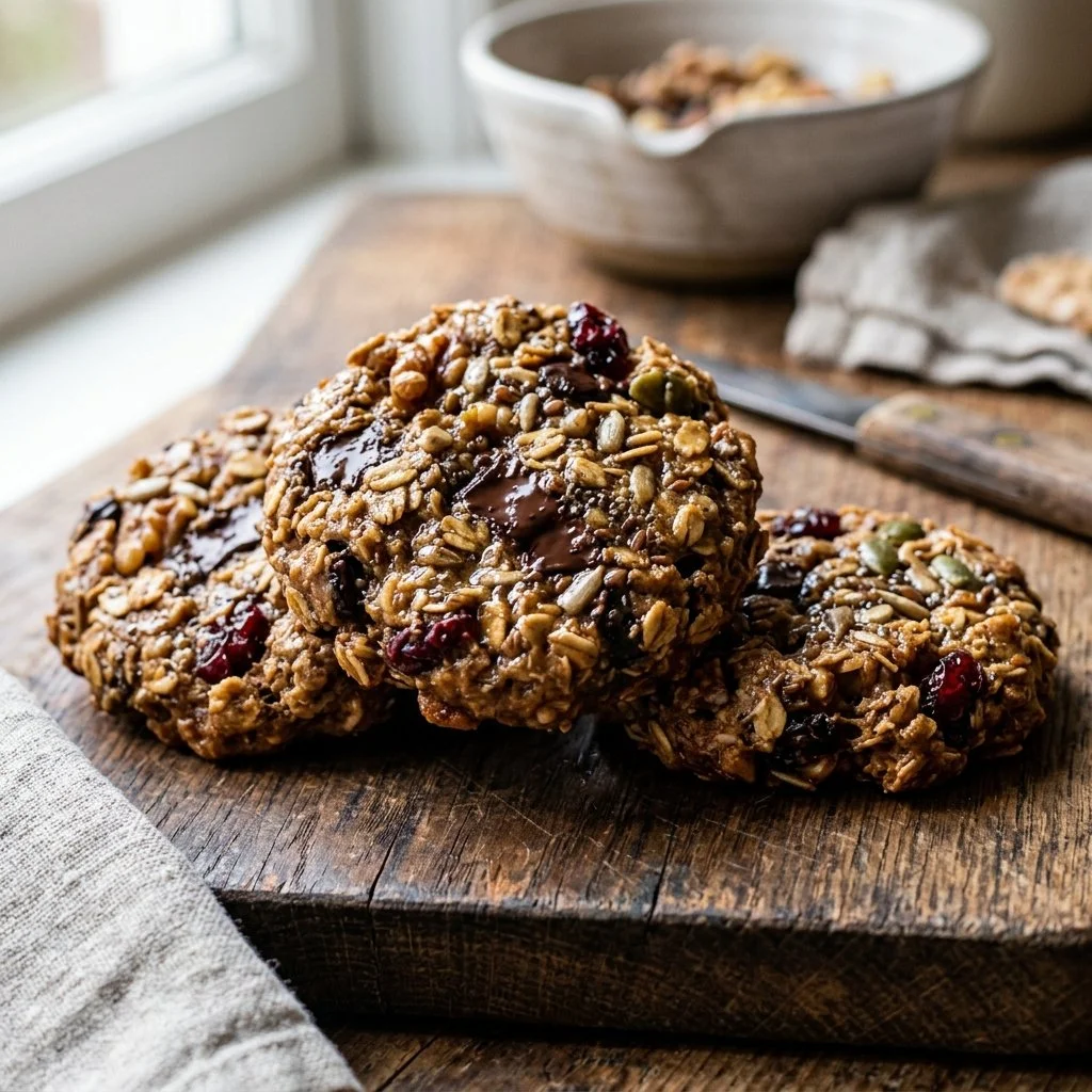 Delicious healthy breakfast cookies made with oats and nuts
