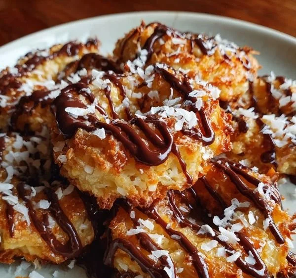 Delicious homemade Samoas cookies stacked on a plate