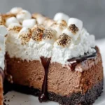 Delicious hot chocolate cheesecake topped with whipped cream and chocolate shavings