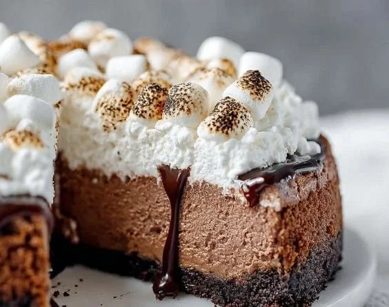 Delicious hot chocolate cheesecake topped with whipped cream and chocolate shavings