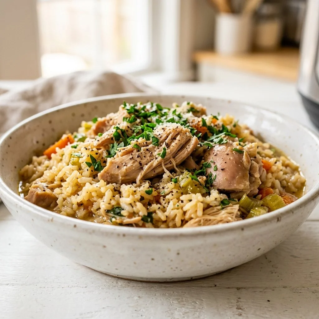 Delicious Instant Pot chicken and rice dish served on a plate