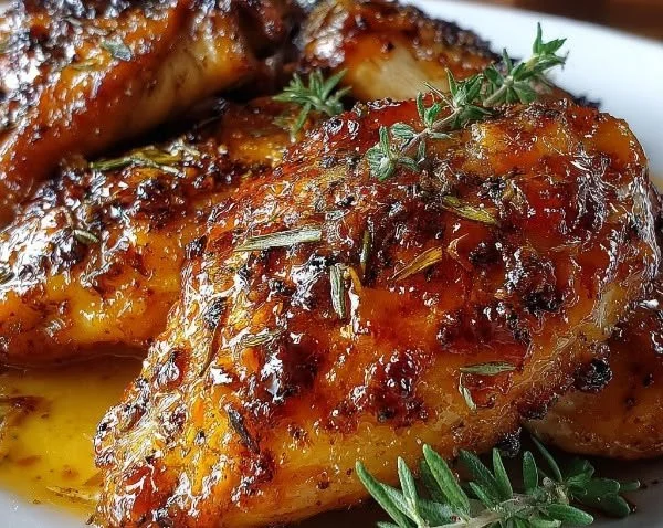Juicy baked chicken breast cooked to perfection with herbs and spices