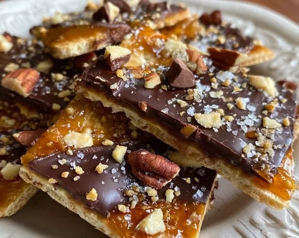 Delicious Keto Saltine Toffee dessert for Christmas
