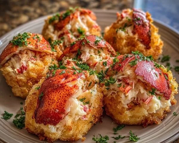 Delicious lobster crab butter bombs served on a plate