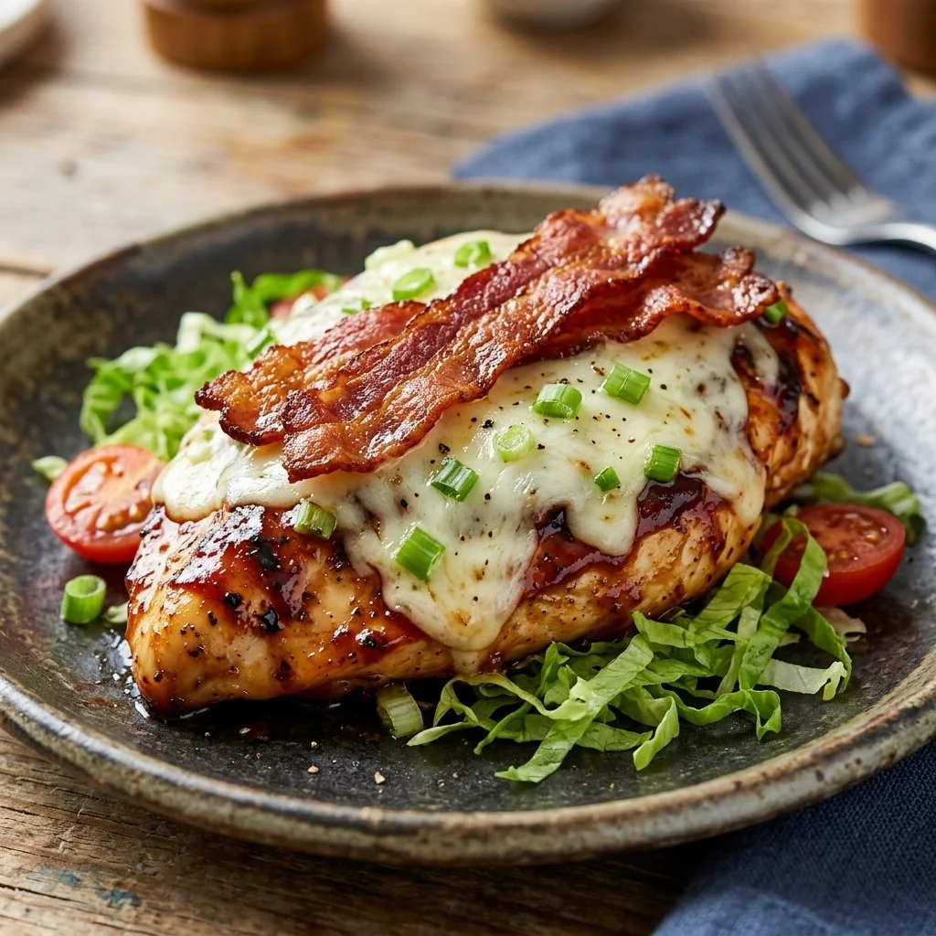 Delicious Monterey Chicken with fresh toppings on a plate
