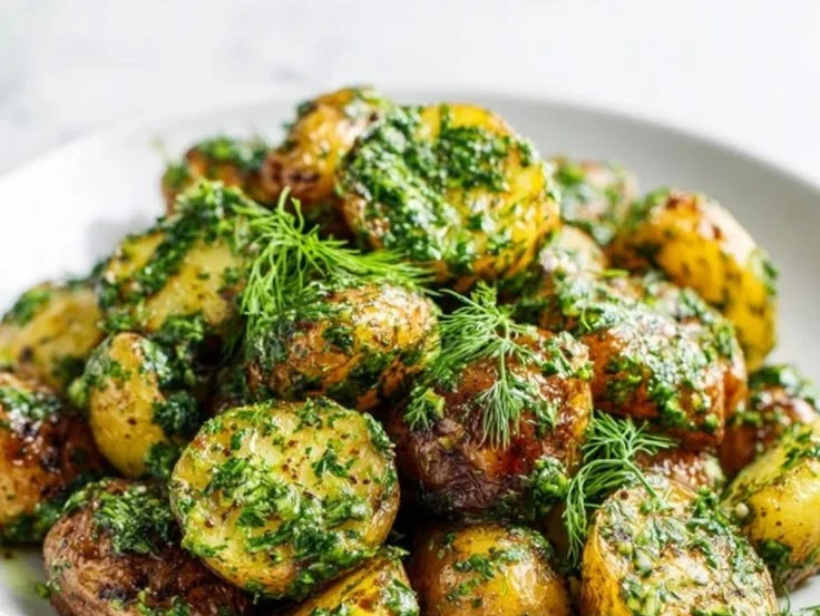 Delicious potatoes seasoned with lemon and dill for a refreshing side dish
