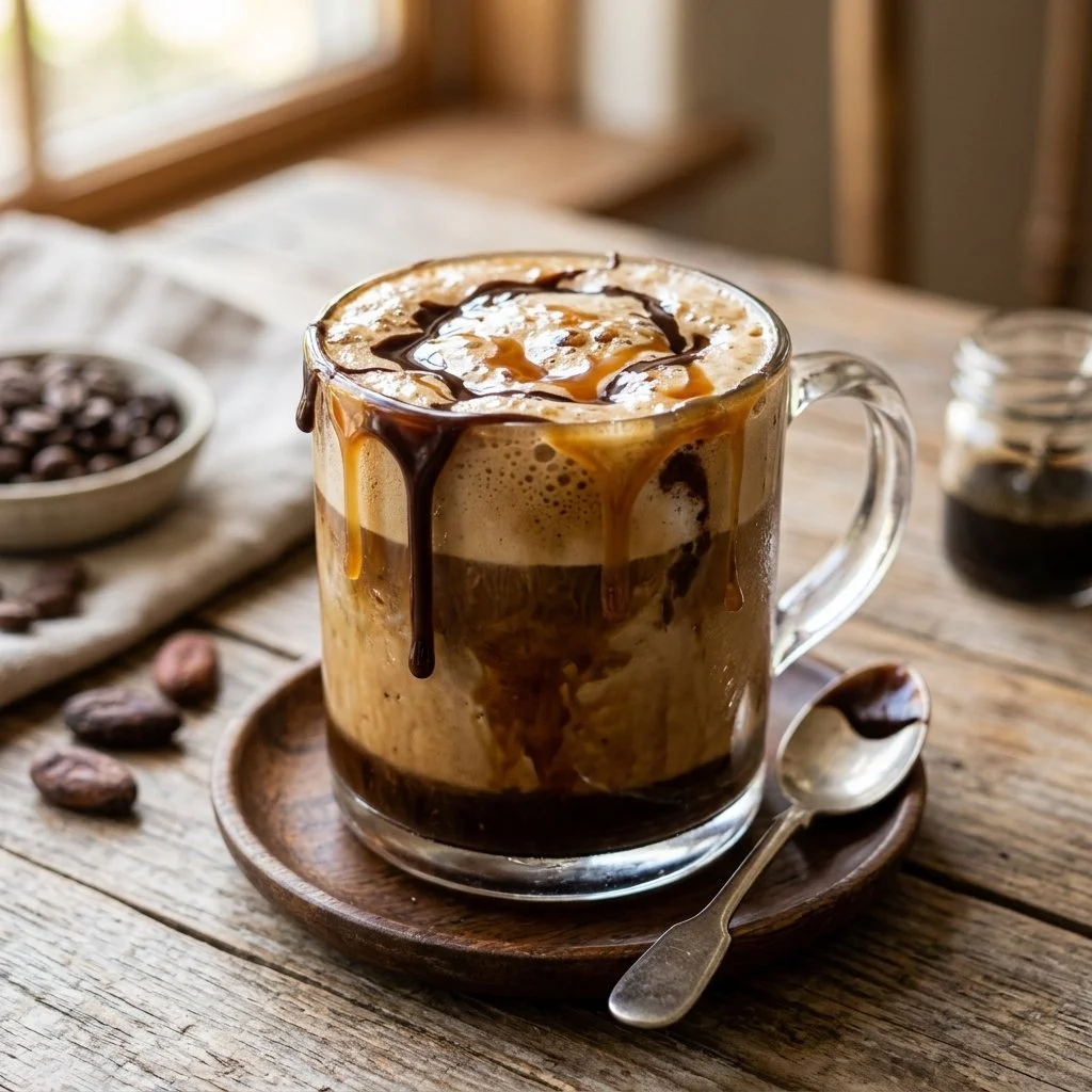 A cup of Proffee Protein Coffee showcasing a perfect blend of coffee and protein powder.