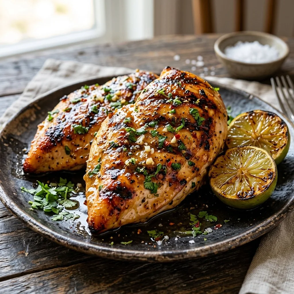 Tequila Lime Grilled Chicken marinated and ready for grilling
