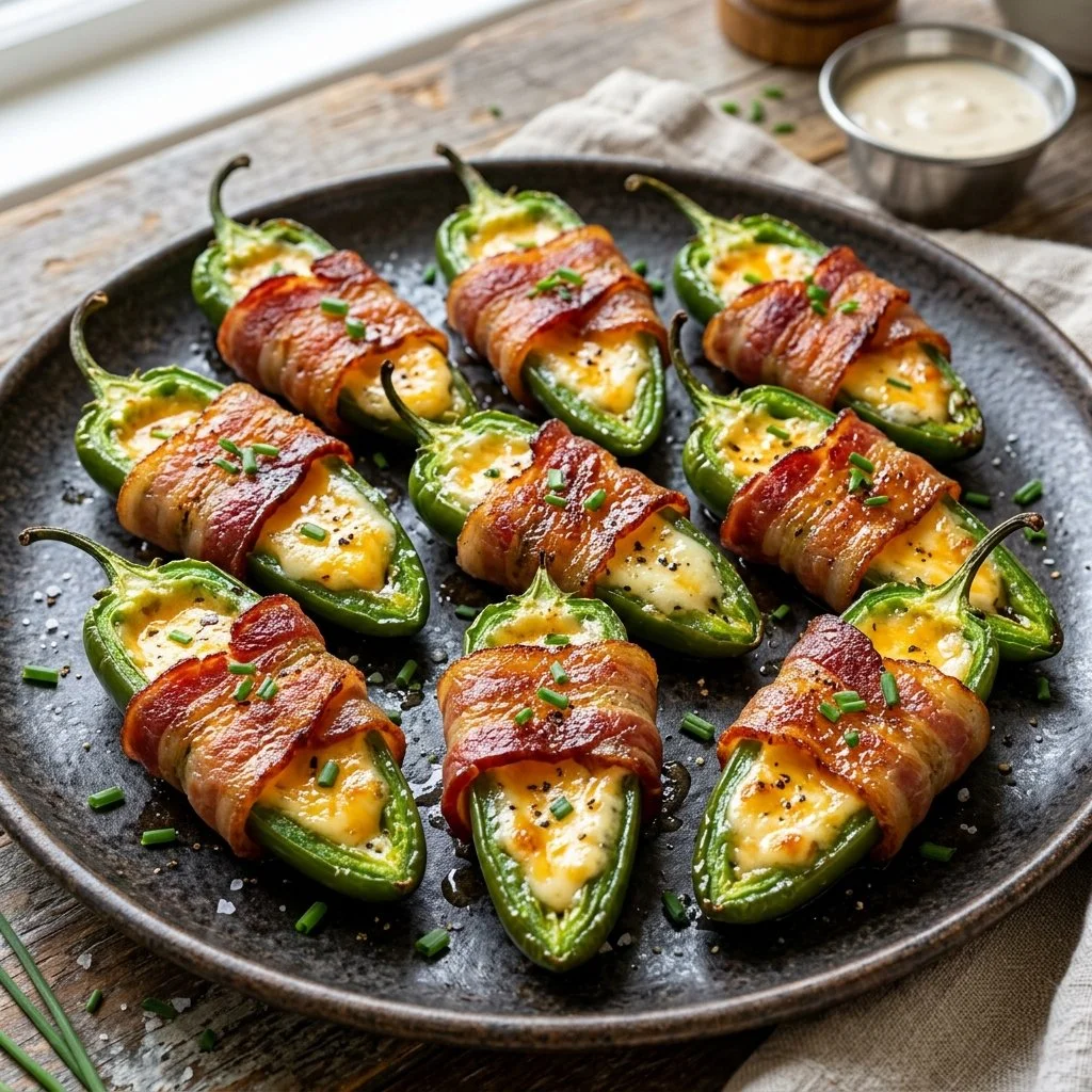 Delicious Air Fryer Jalapeno Poppers with cheese filling