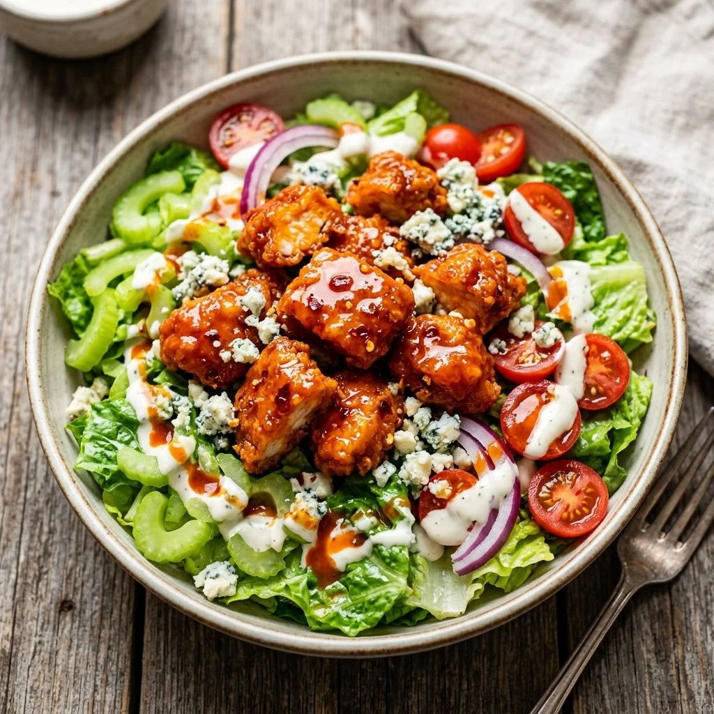 Delicious Buffalo Chicken Salad with vibrant colors and fresh ingredients