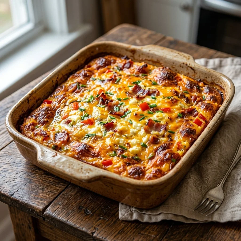Delicious cottage cheese egg bake, a healthy breakfast option with eggs and cheese