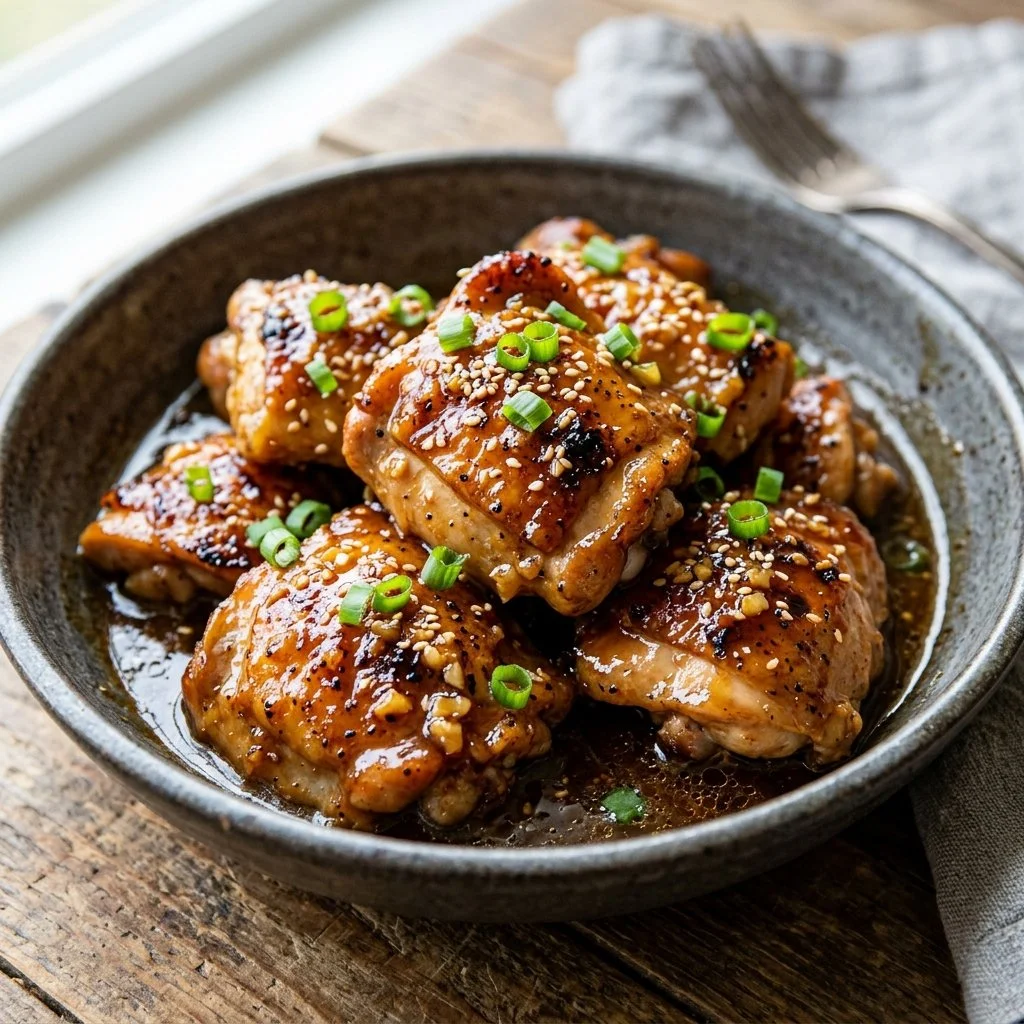 Delicious Honey Garlic Chicken served with vegetables on a plate