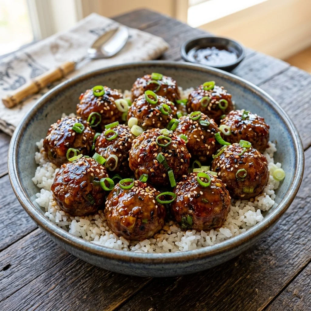 Delicious Korean BBQ meatballs served on a plate